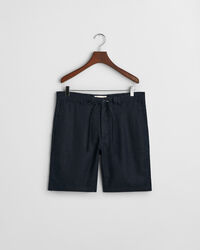 Relaxed fit shorts af hør med løbesnor