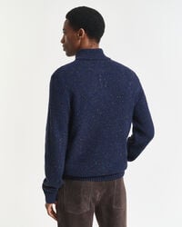 Halvknappet sweater med nister i uldblanding