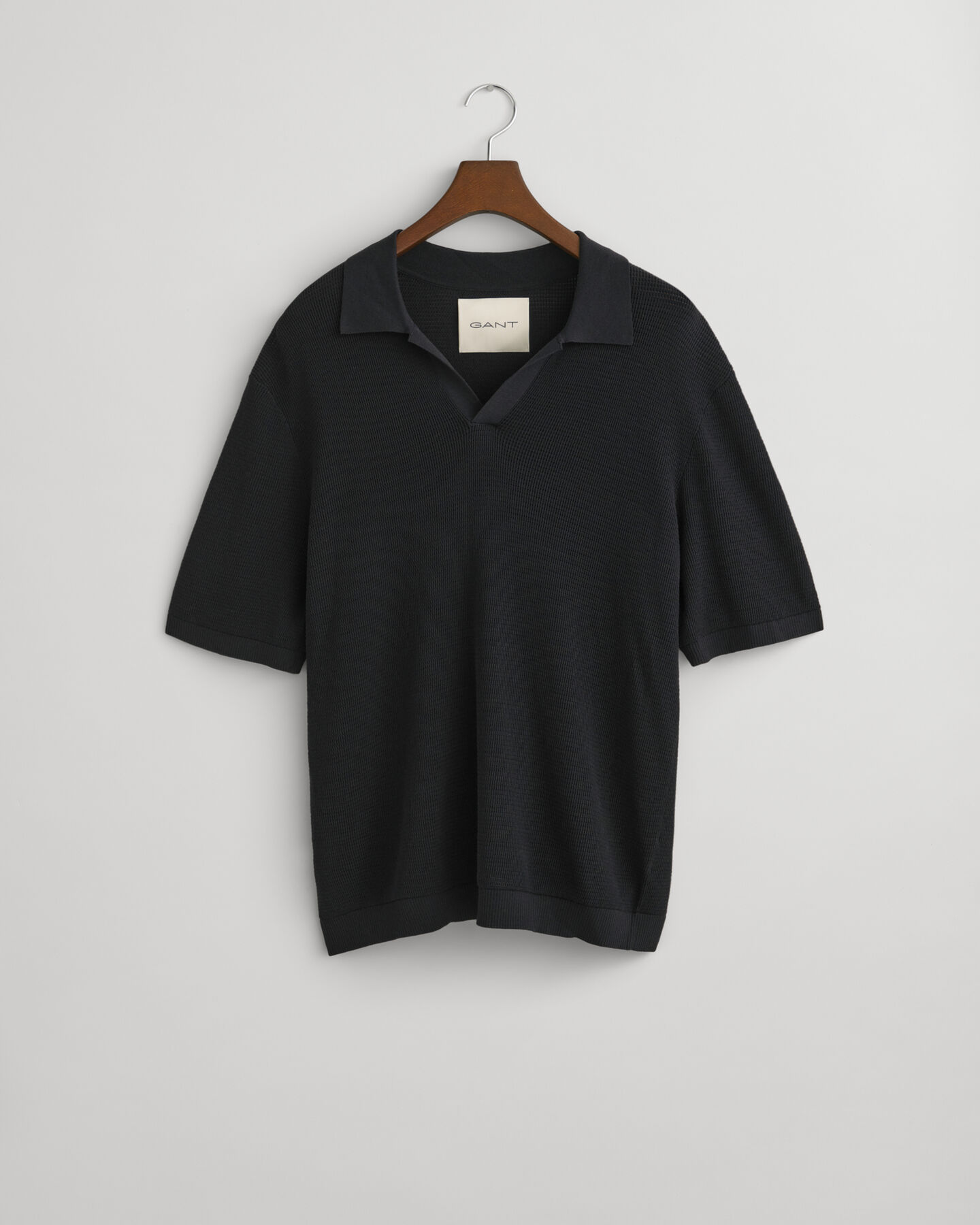 &Aring;ben strikket polosweater