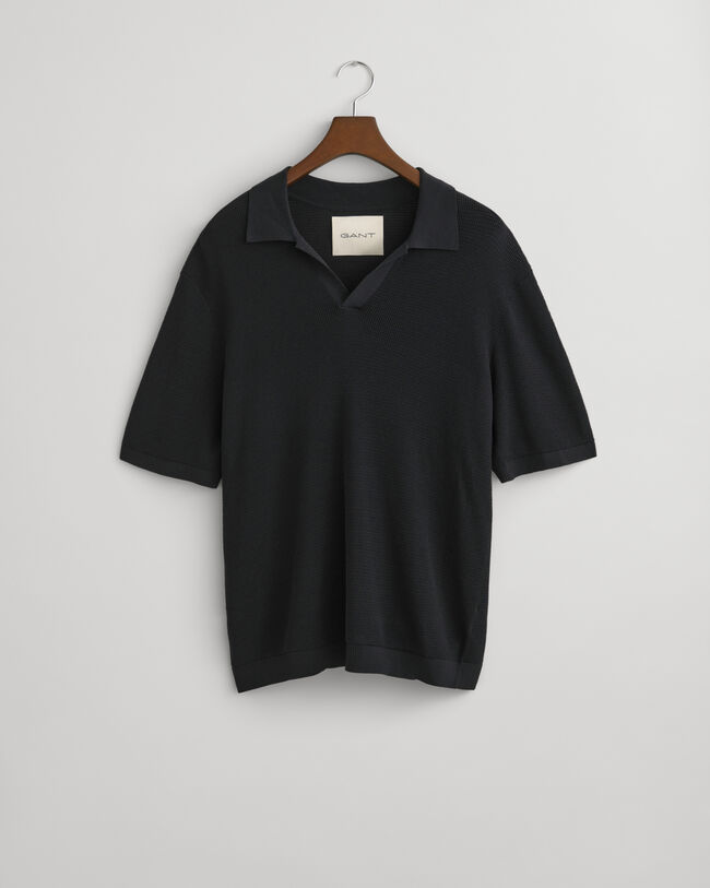 &Aring;ben strikket polosweater