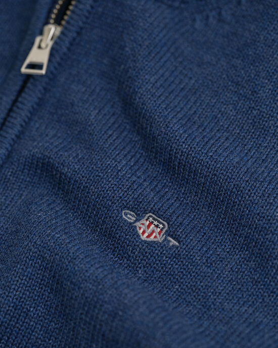 Teens afslappet bomuldssweater med halv lynlås