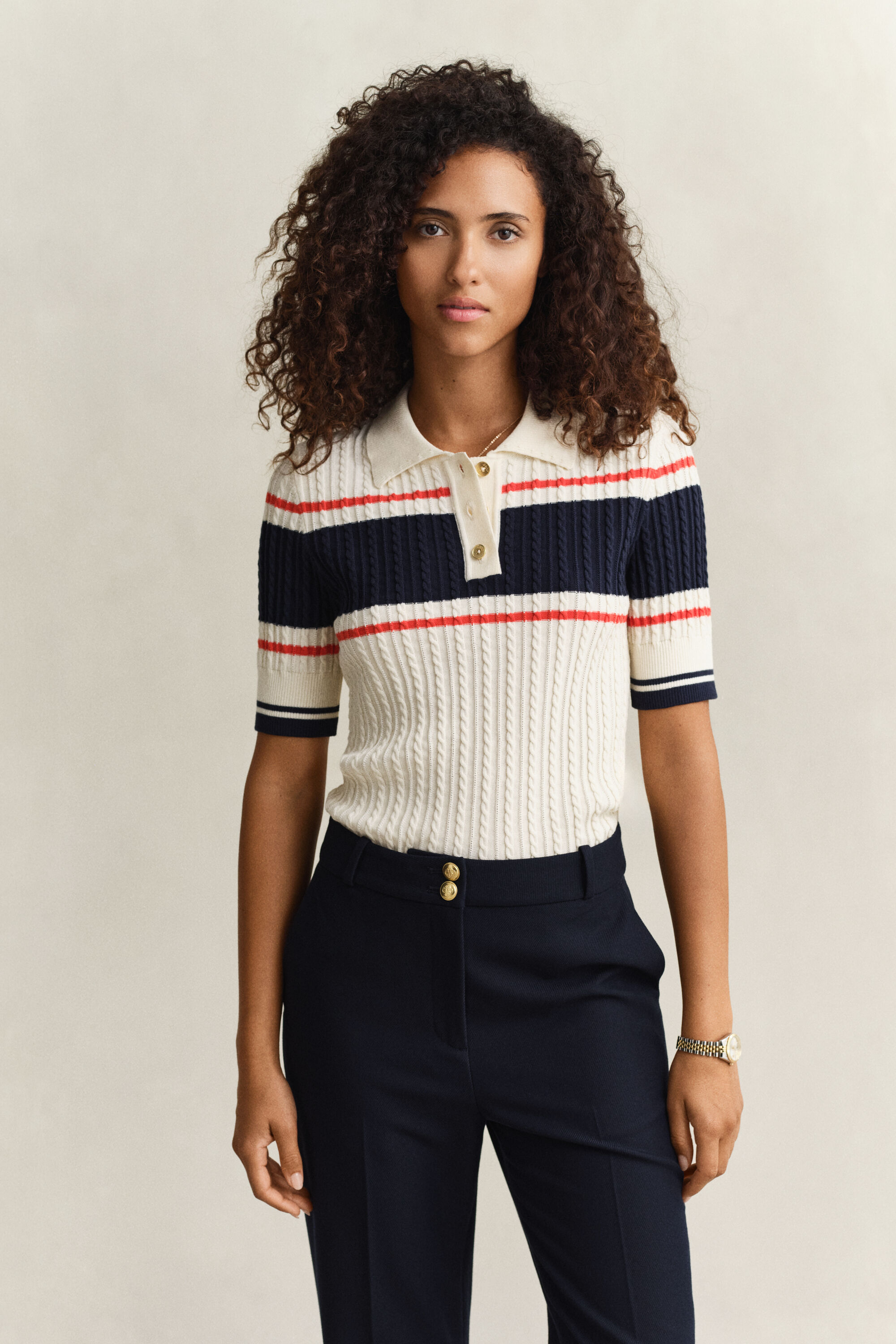 Rugger i bomuld med korte ærmer