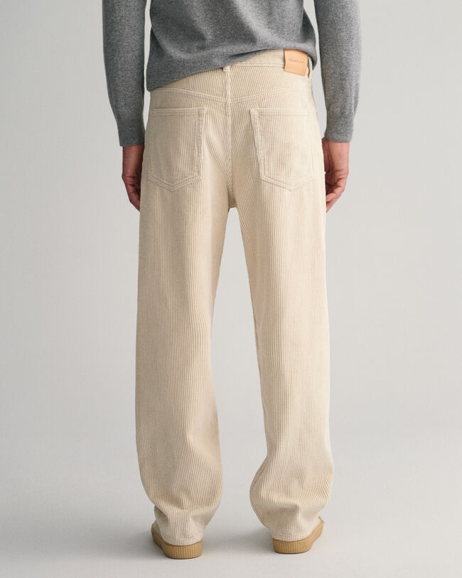 Loose fit jeans af jernbanefløjl