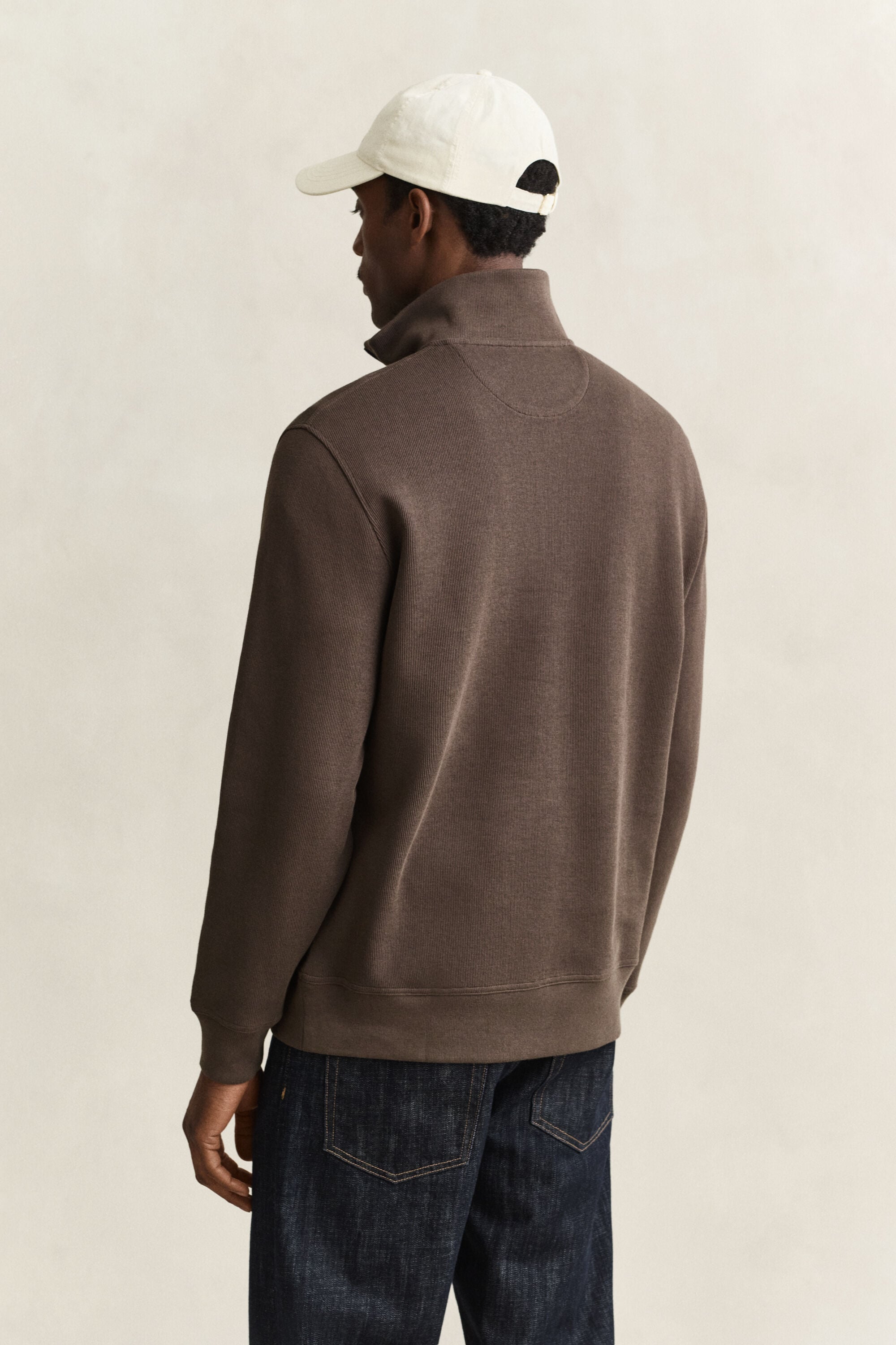 Sacker Rib sweatshirt med halv lynlås
