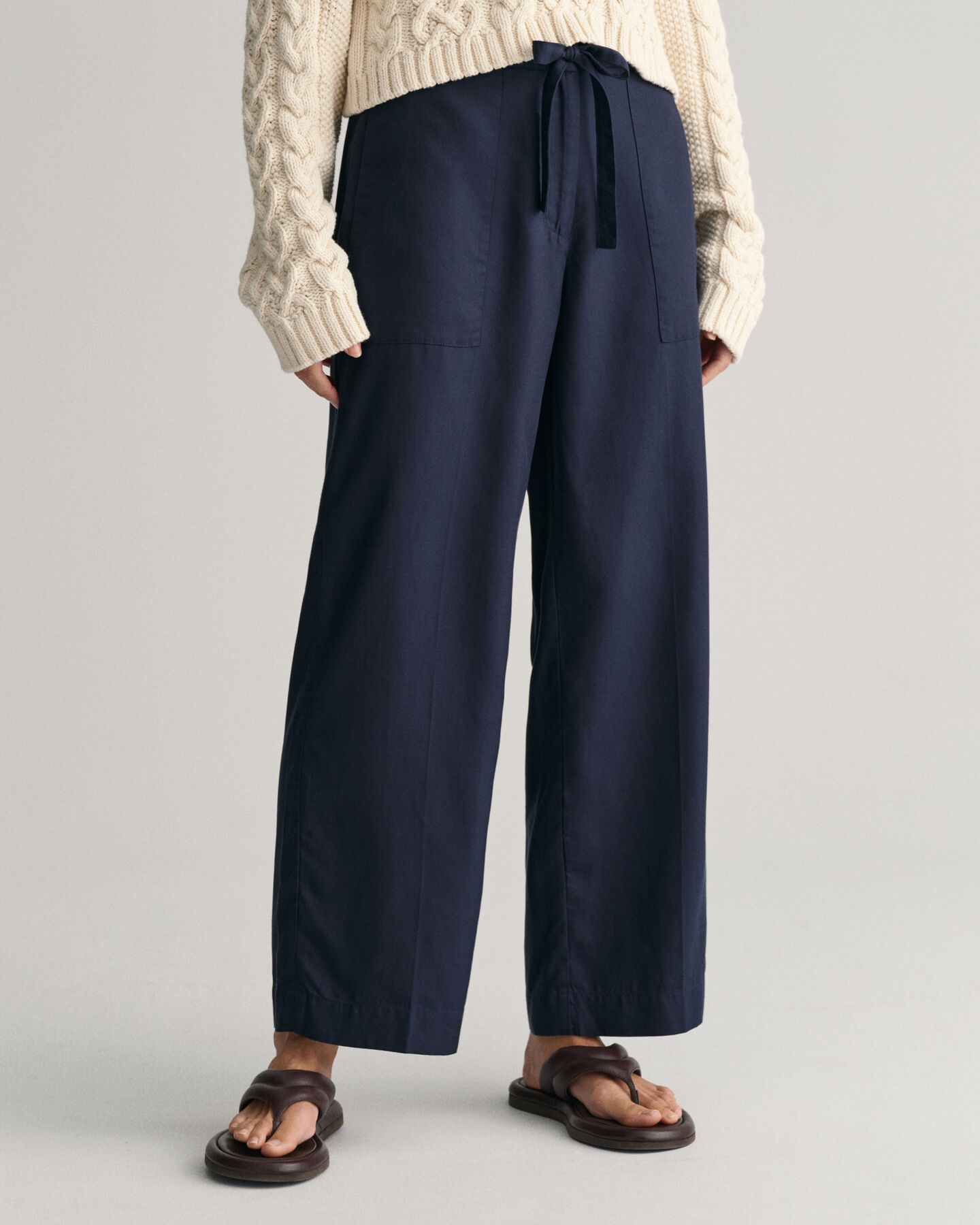 Relaxed Fit Tie Waist Pants