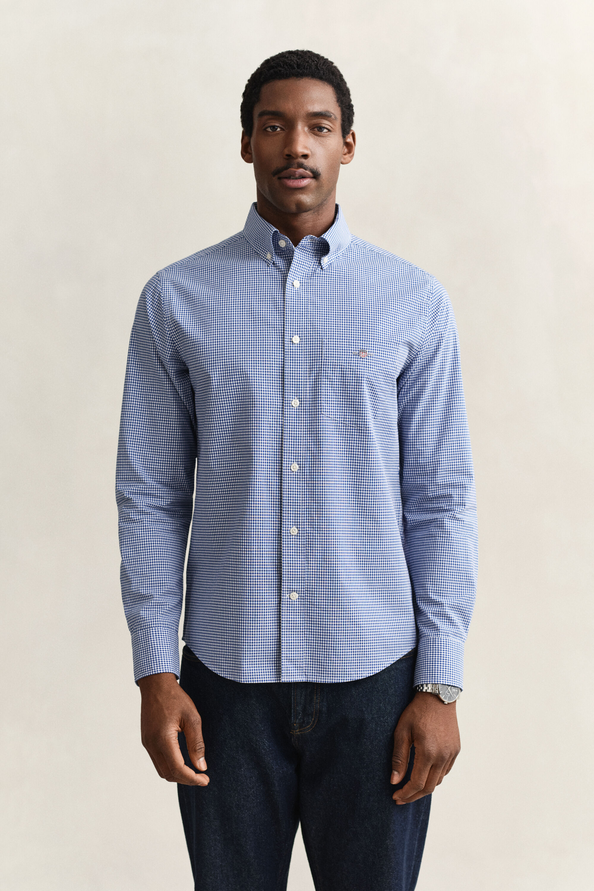Gingham klassisk poplin-skjorte