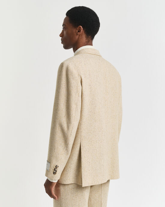 Relaxed fit jakkesæt-jakke med nister og sildebensmønster