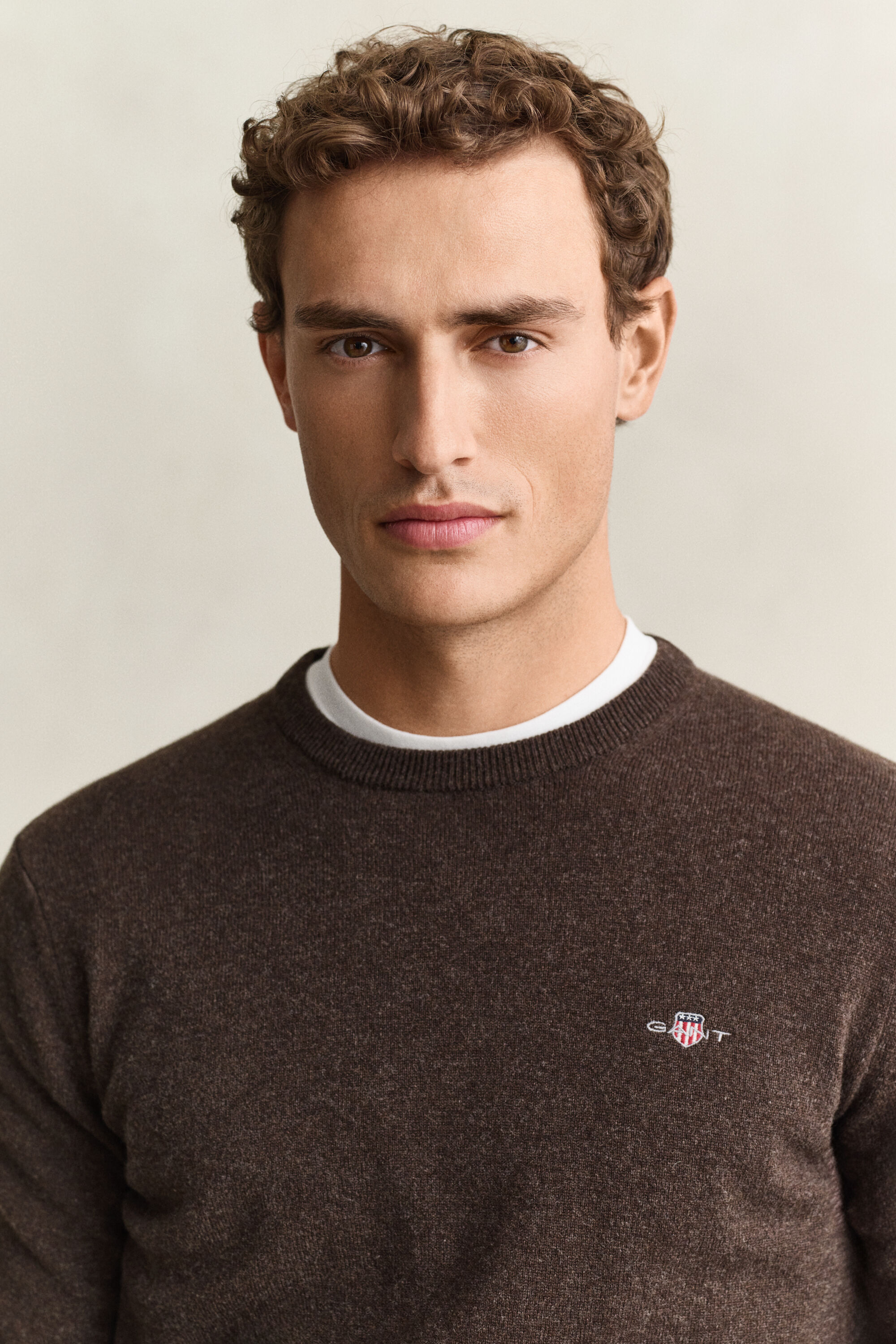 Crewneck sweater i lammeuld