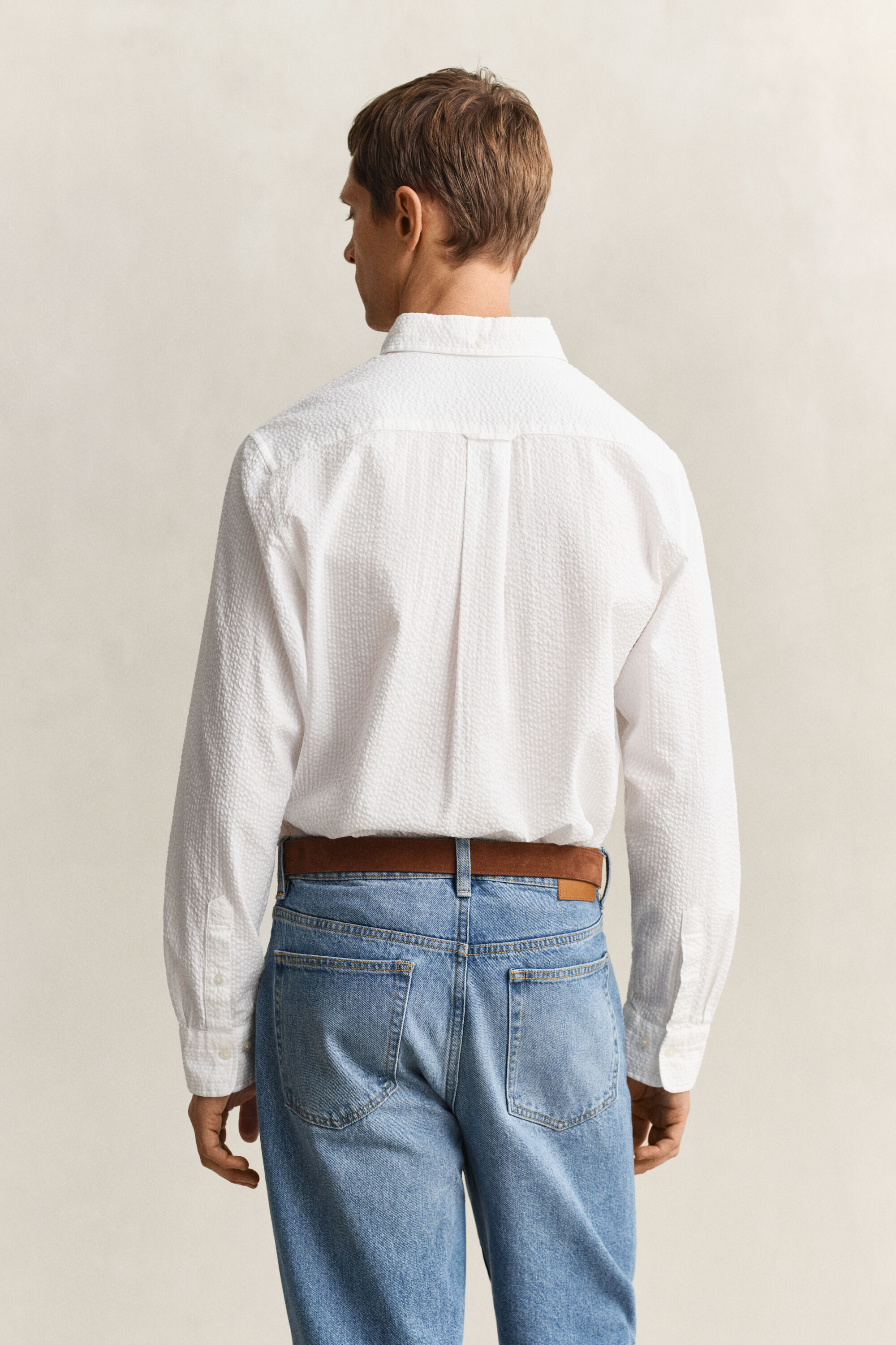 Regular fit seersucker-skjorte