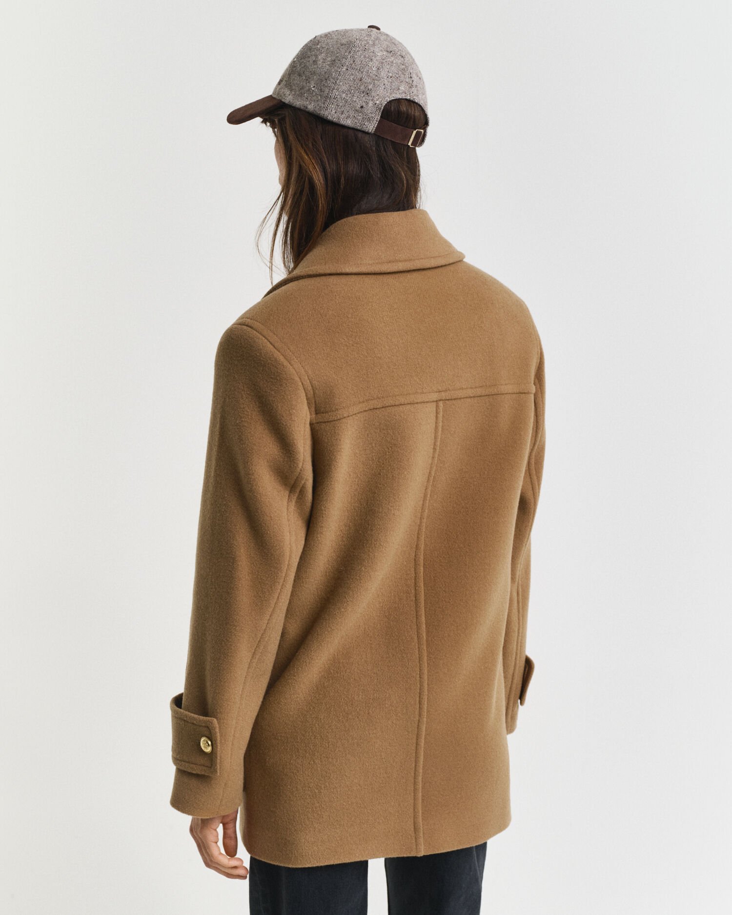 Mellemlang sømandsjakke i uld