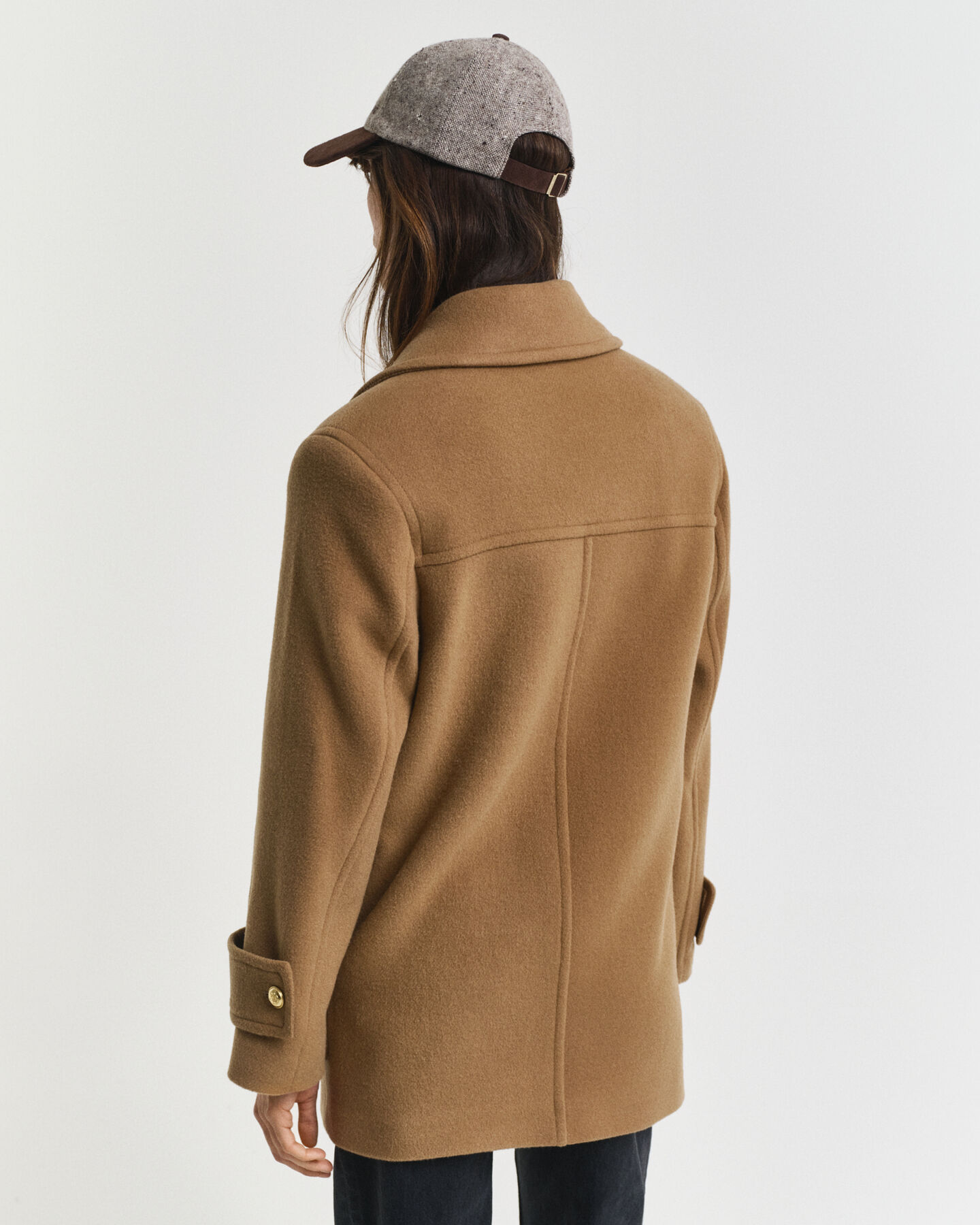 Mellemlang sømandsjakke i uld