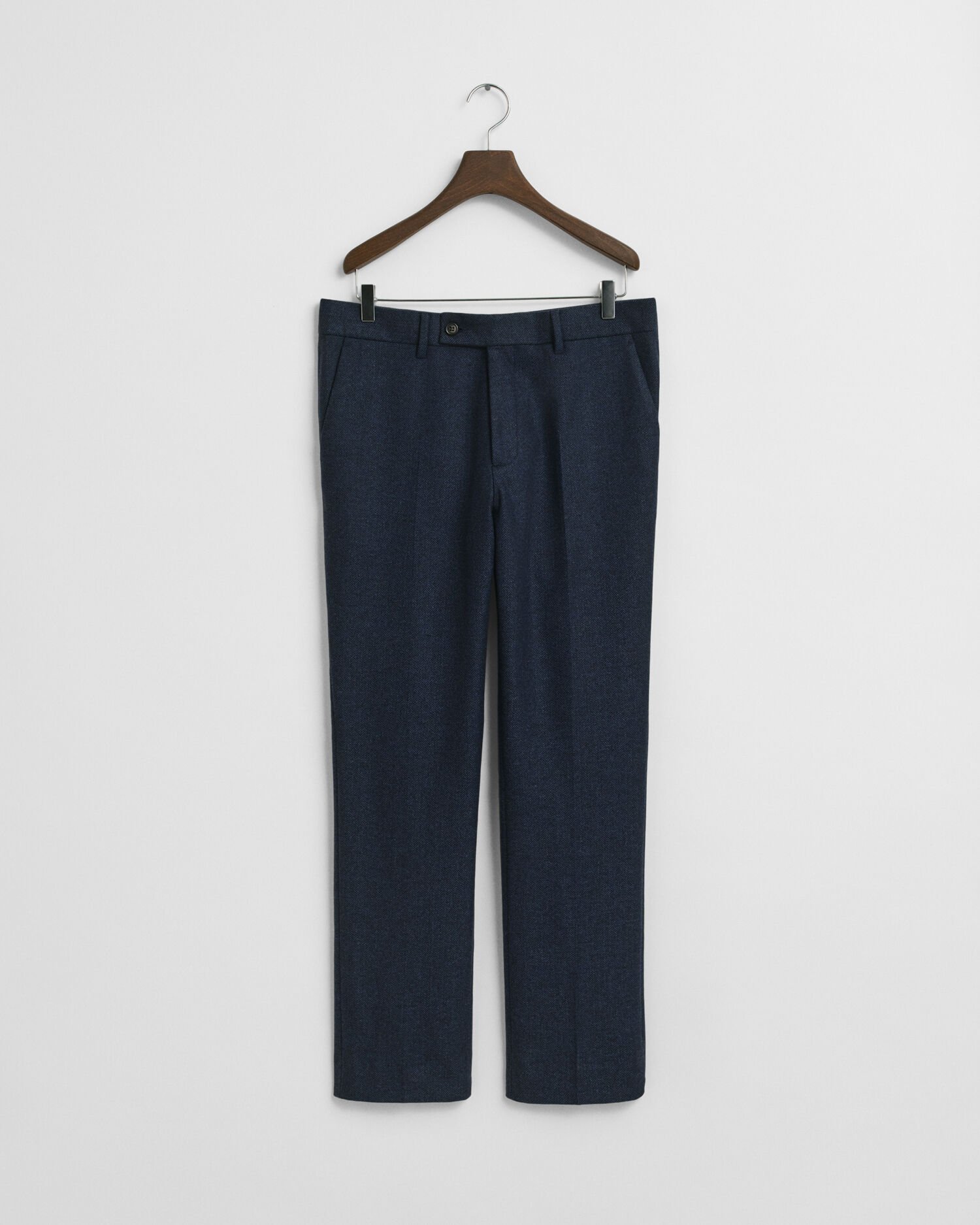 Slim fit jakkesæt-bukser i sildebensmønstret flannel