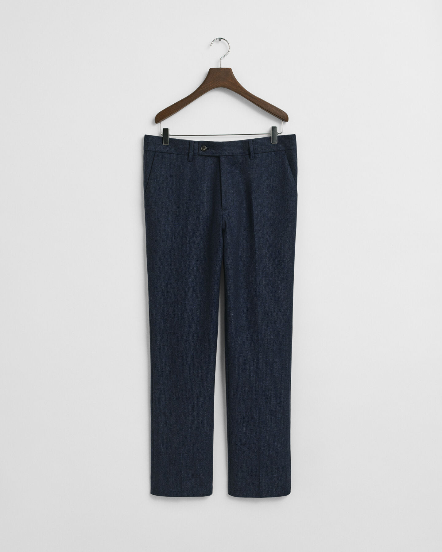 Slim fit jakkesæt-bukser i sildebensmønstret flannel