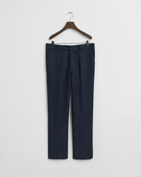 Slim fit jakkesæt-bukser i sildebensmønstret flannel