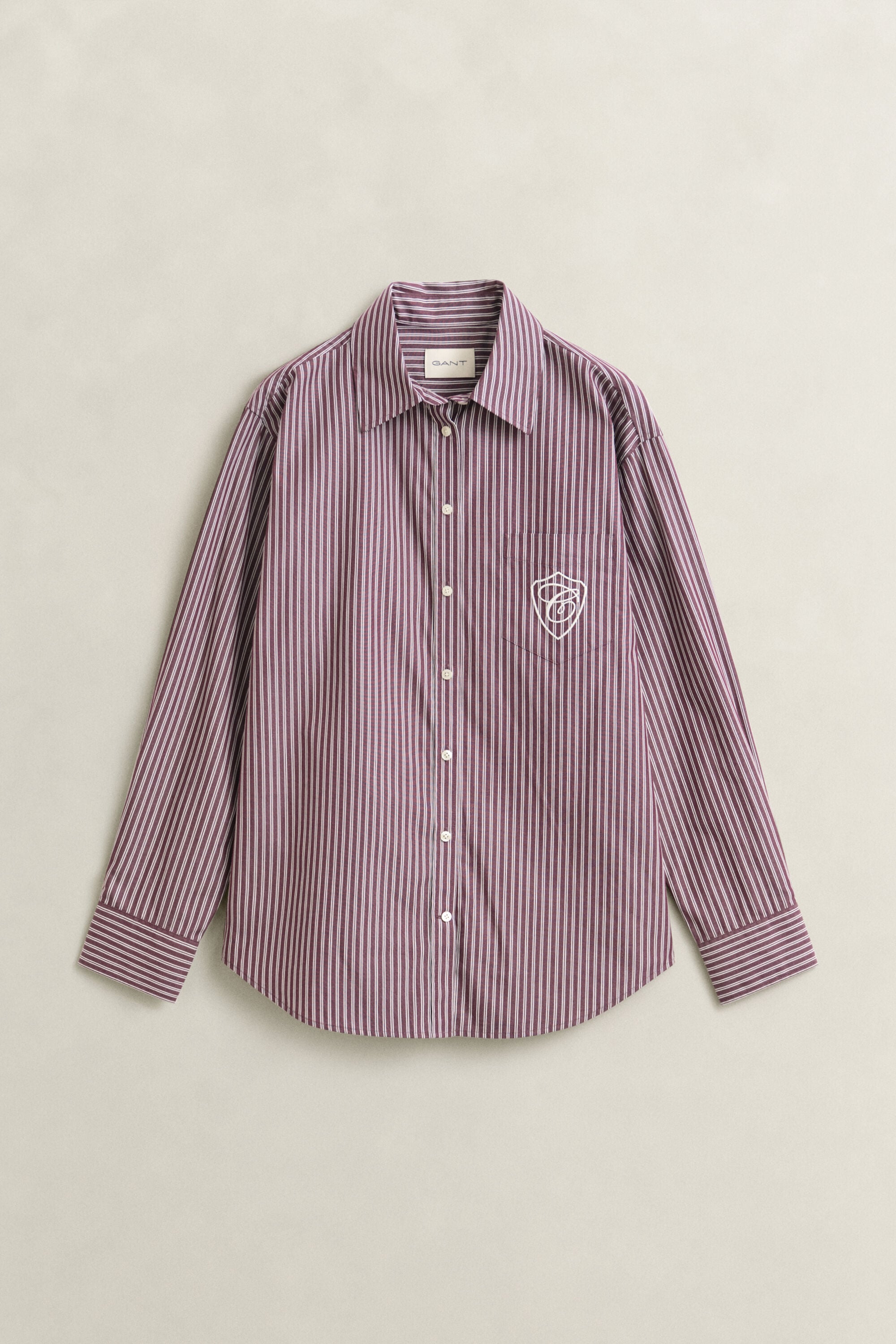Relaxed fit stribet klassisk poplin-skjorte