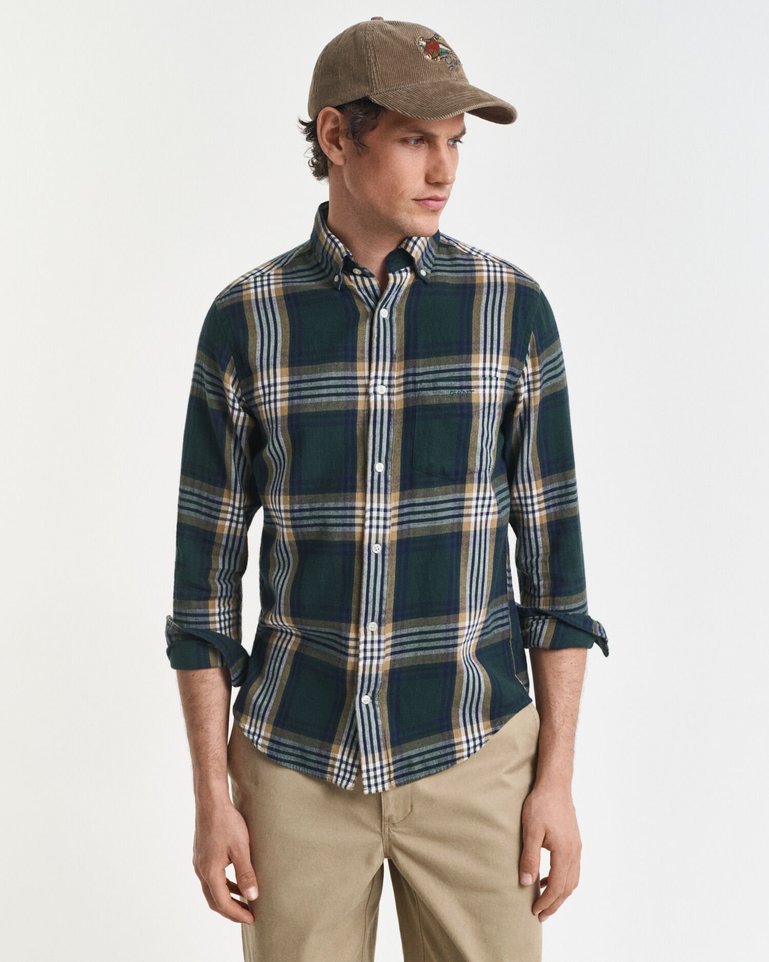 Regular fit Windblown flannelskjorte med tern