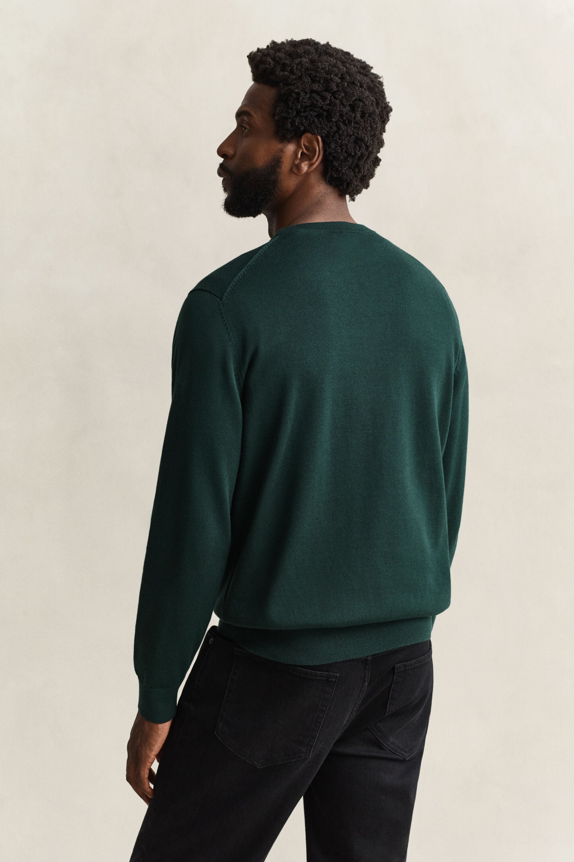 Crewneck sweater i bomuld