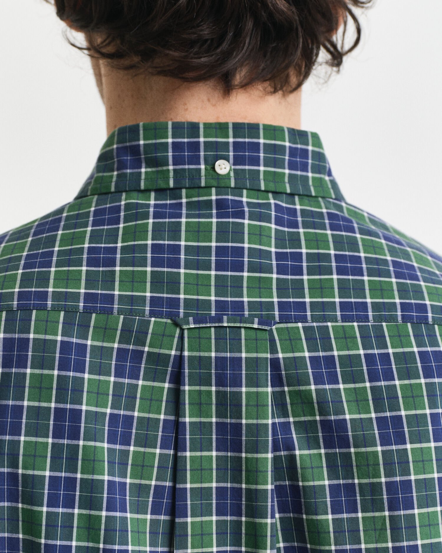 Regular fit klassisk poplin-skjorte med tern