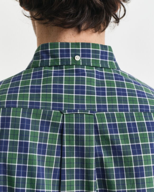 Regular fit klassisk poplin-skjorte med tern