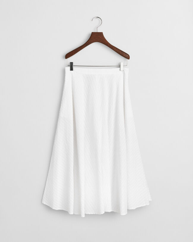 Tonal stribet seersucker nederdel