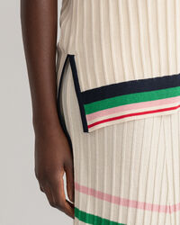 Stribet vest i ribstrik