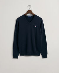 Sweater med V-hals af ekstra fin lammeuld