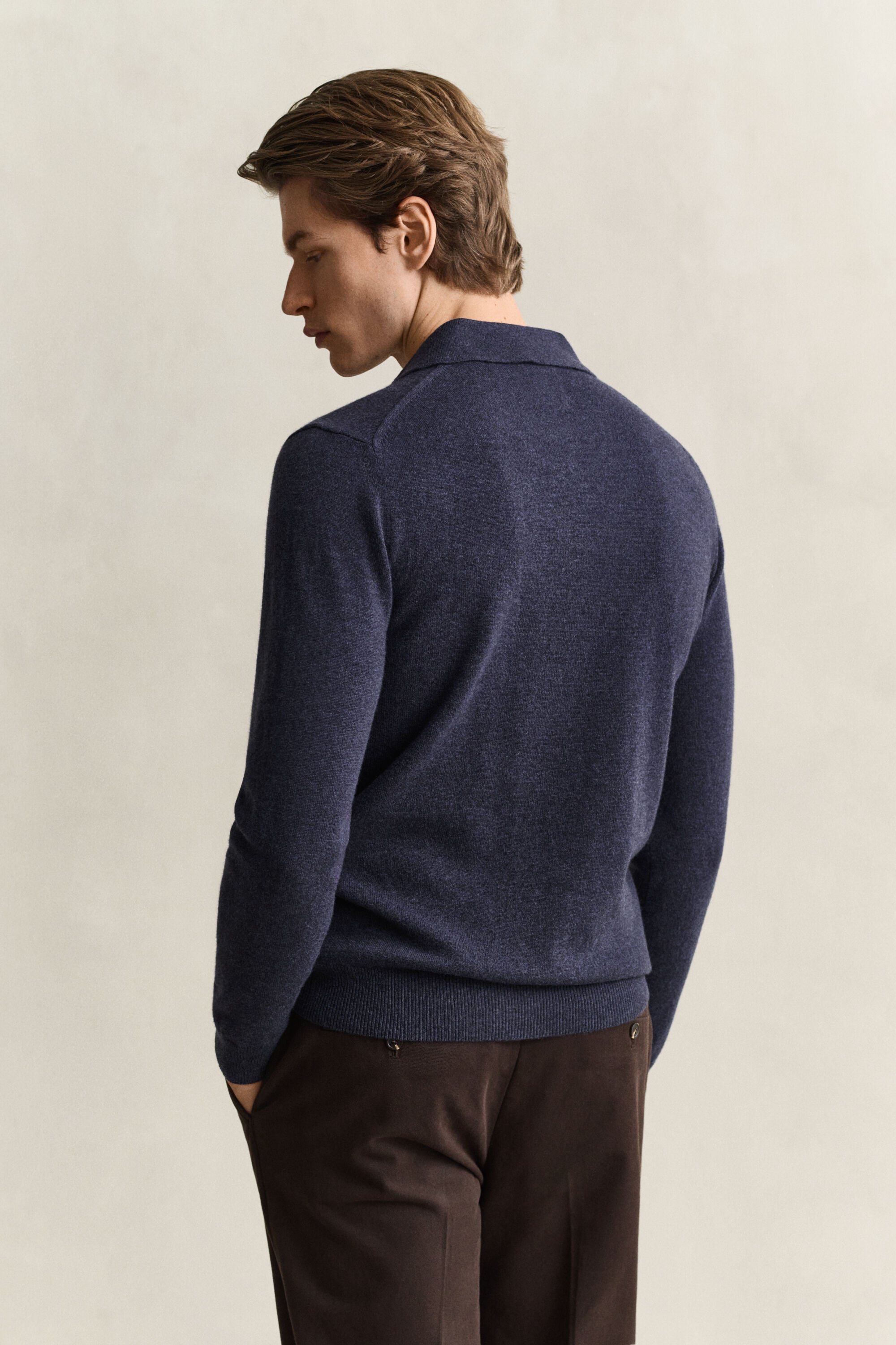 Polosweater af ekstra fin lammeuld