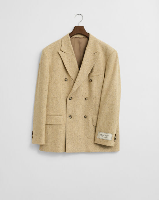 Relaxed fit jakkesæt-jakke med nister og sildebensmønster