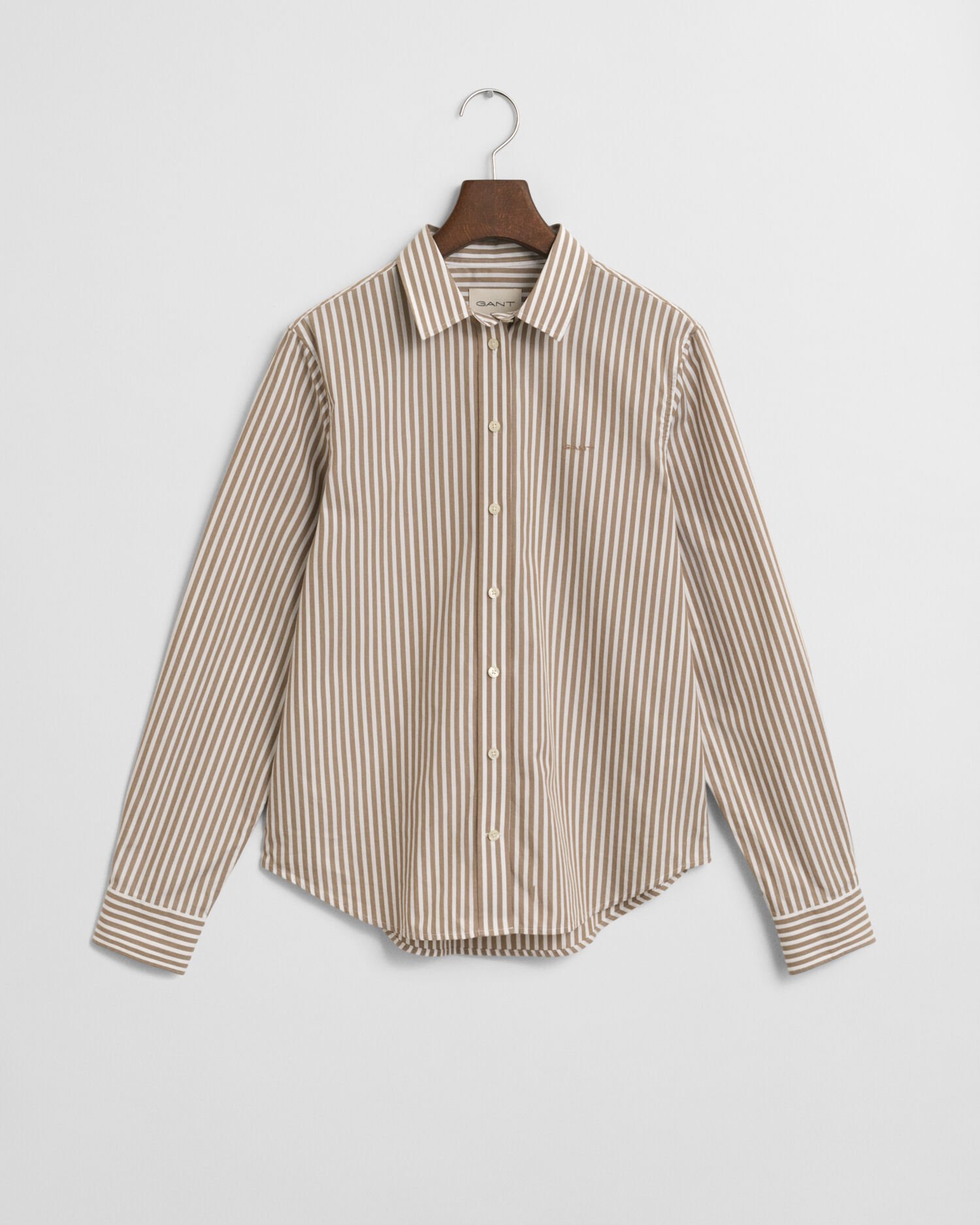 Regular fit klassisk stribet poplin-skjorte