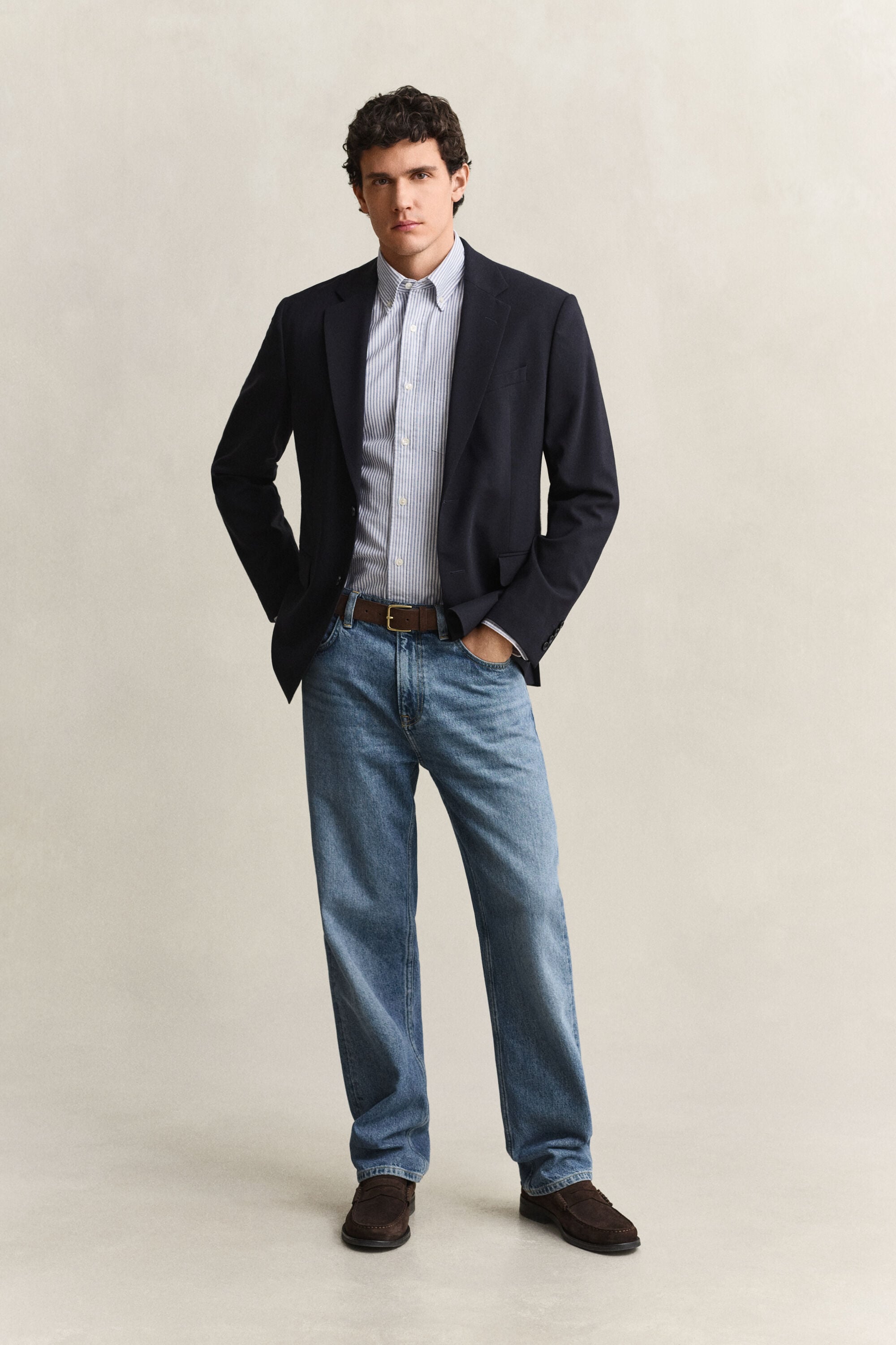 Classic Regular Oxford skjorte med striber