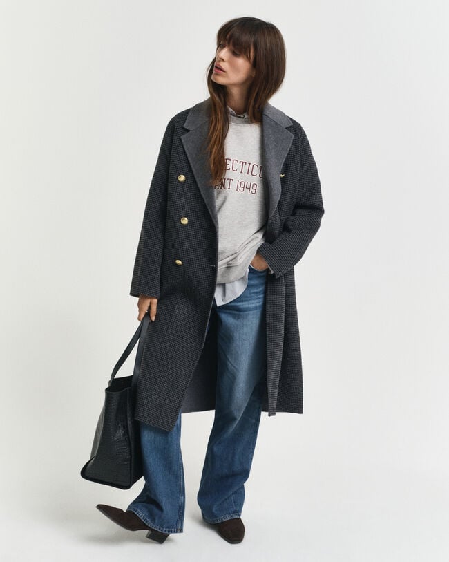 Sweatshirt med tryk og crewneck