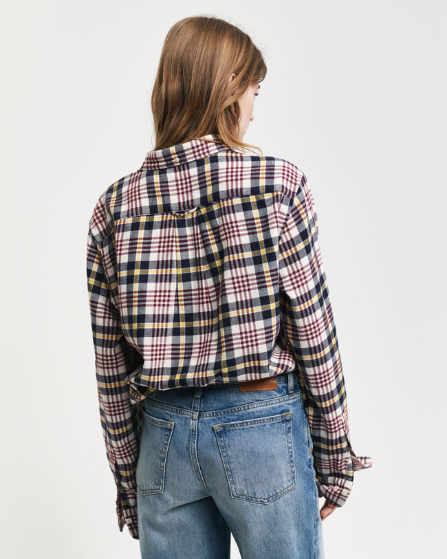 Regular fit skotskternet flannelskjorte
