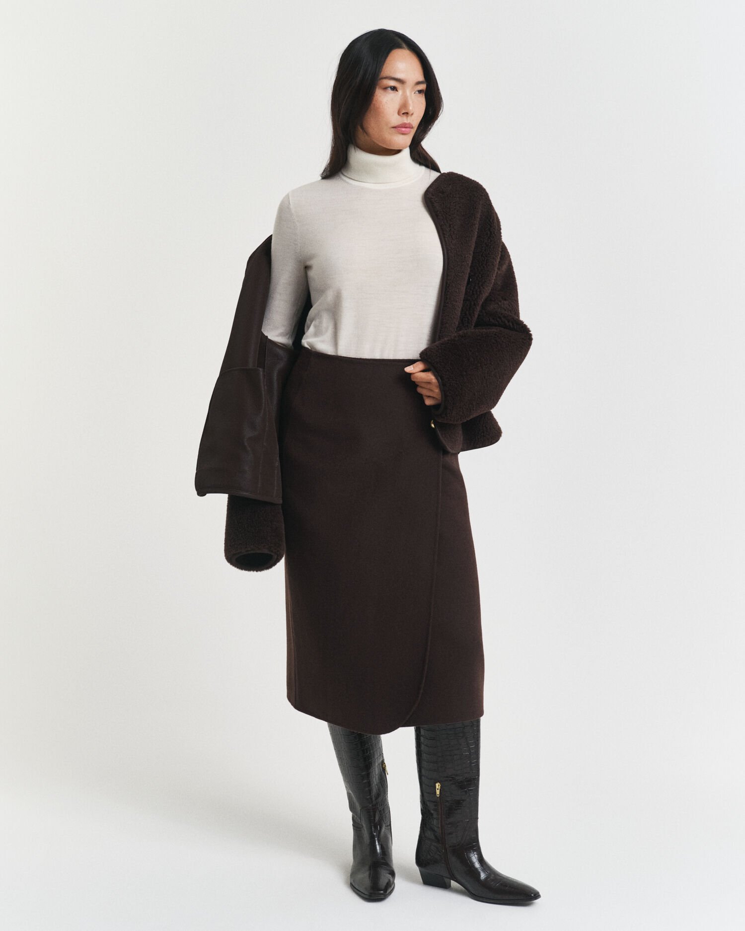 Rullekrave sweater af ekstra fin merinould