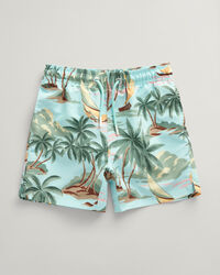 Boys Hawaiian Print Swim Shorts