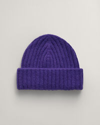 Ribstrikket beanie
