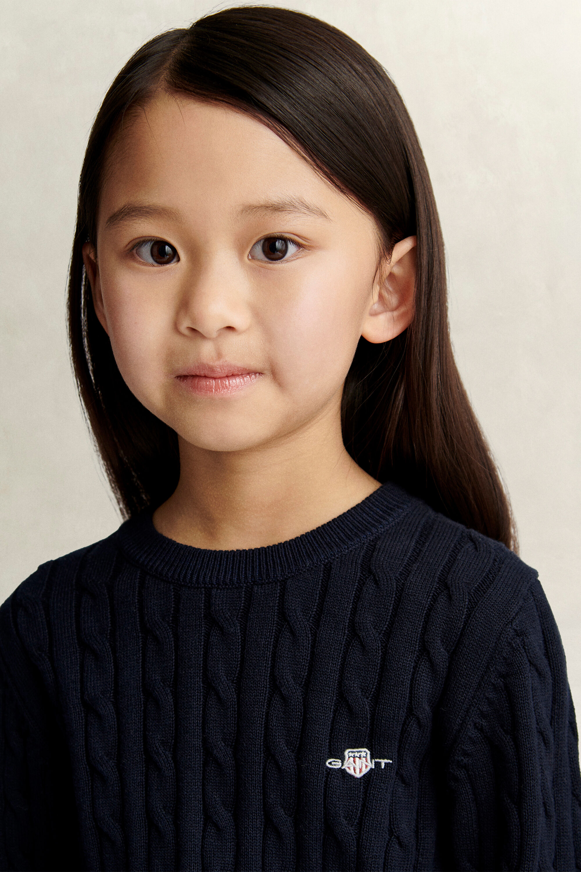 Girls Shield kabelstrikket sweater