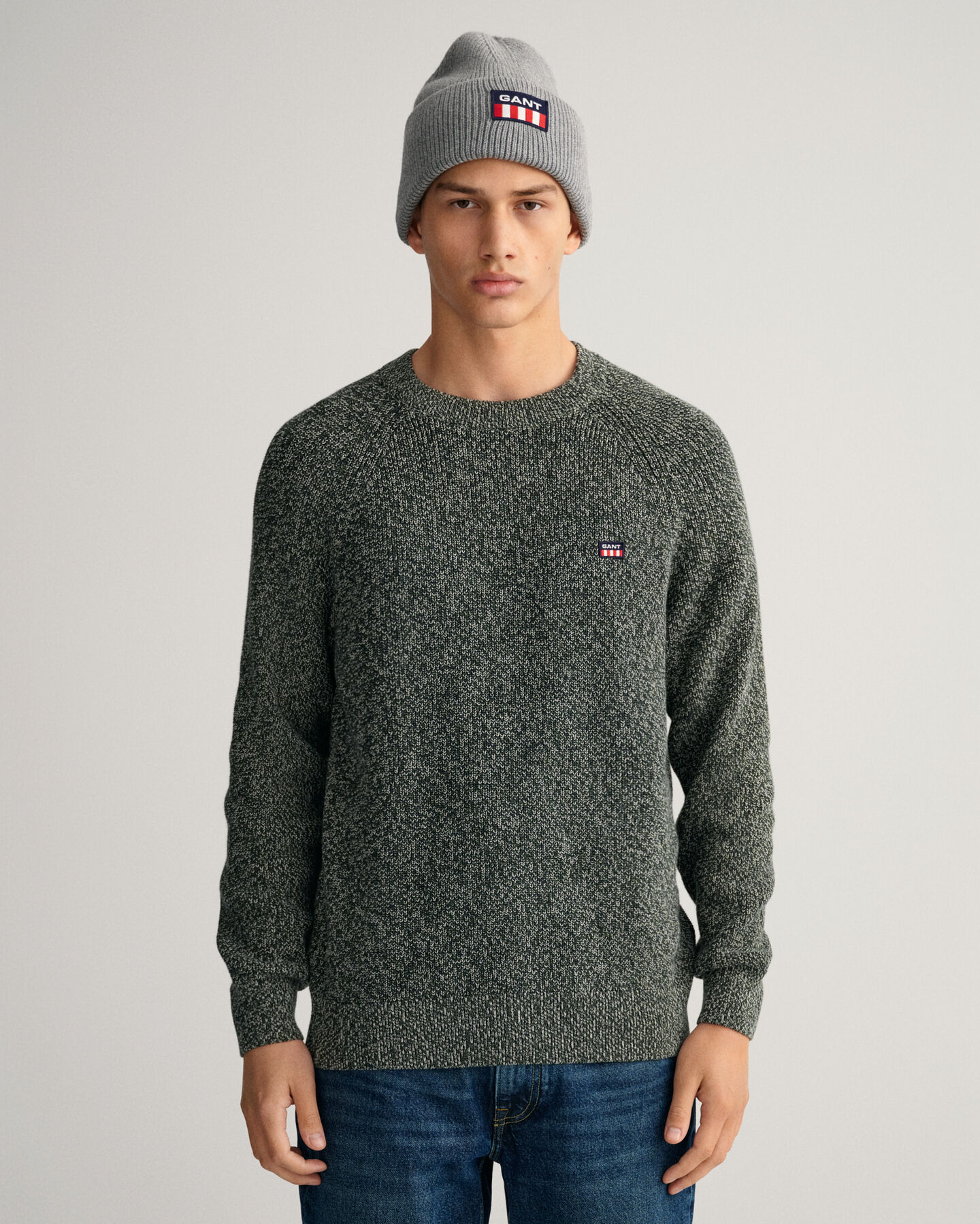 Crewneck sweater i snoet bomuld