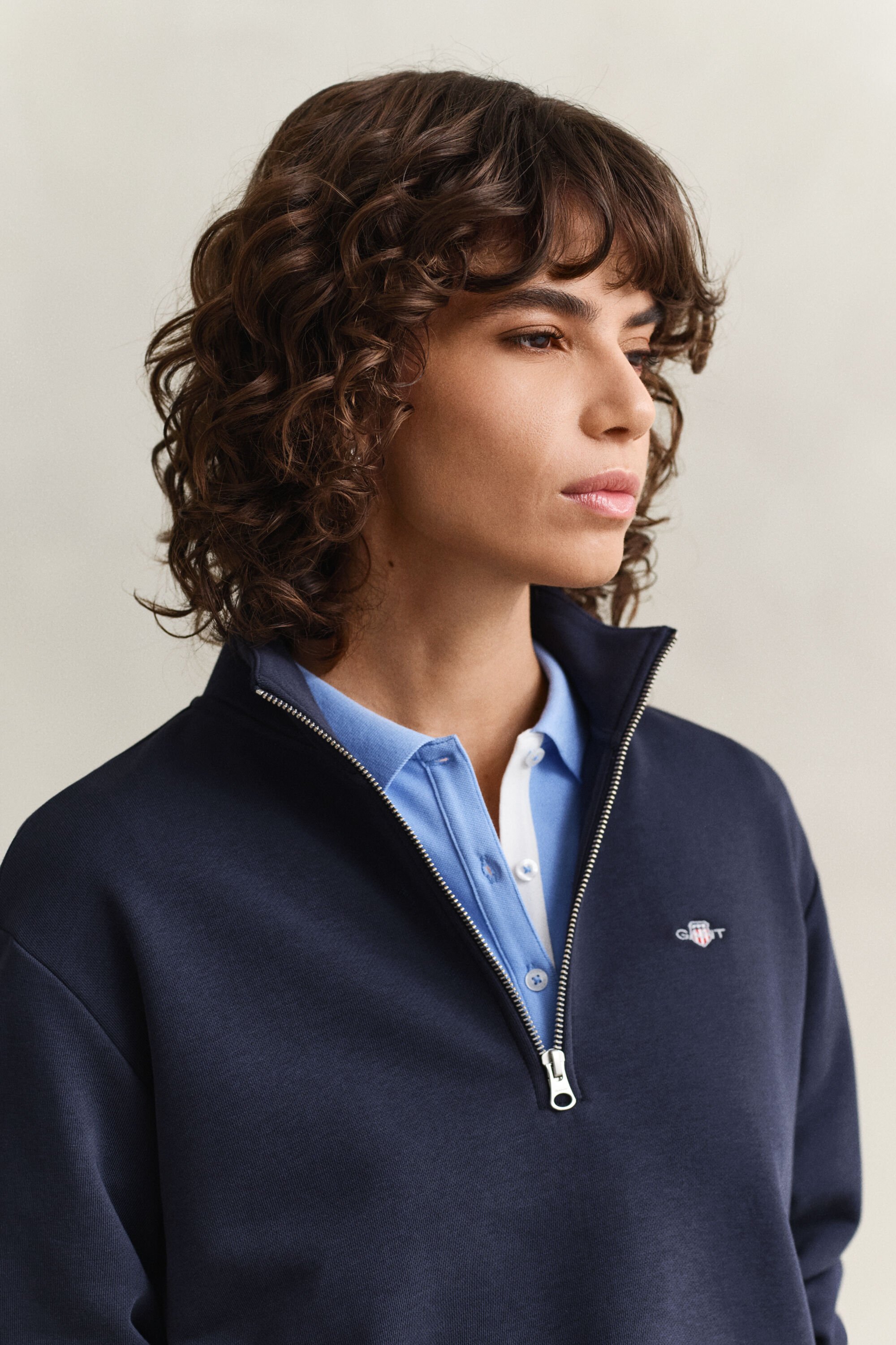 Shield sweatshirt med halv lynlås