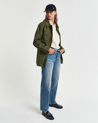 Regular fit stribet skjorte af hør