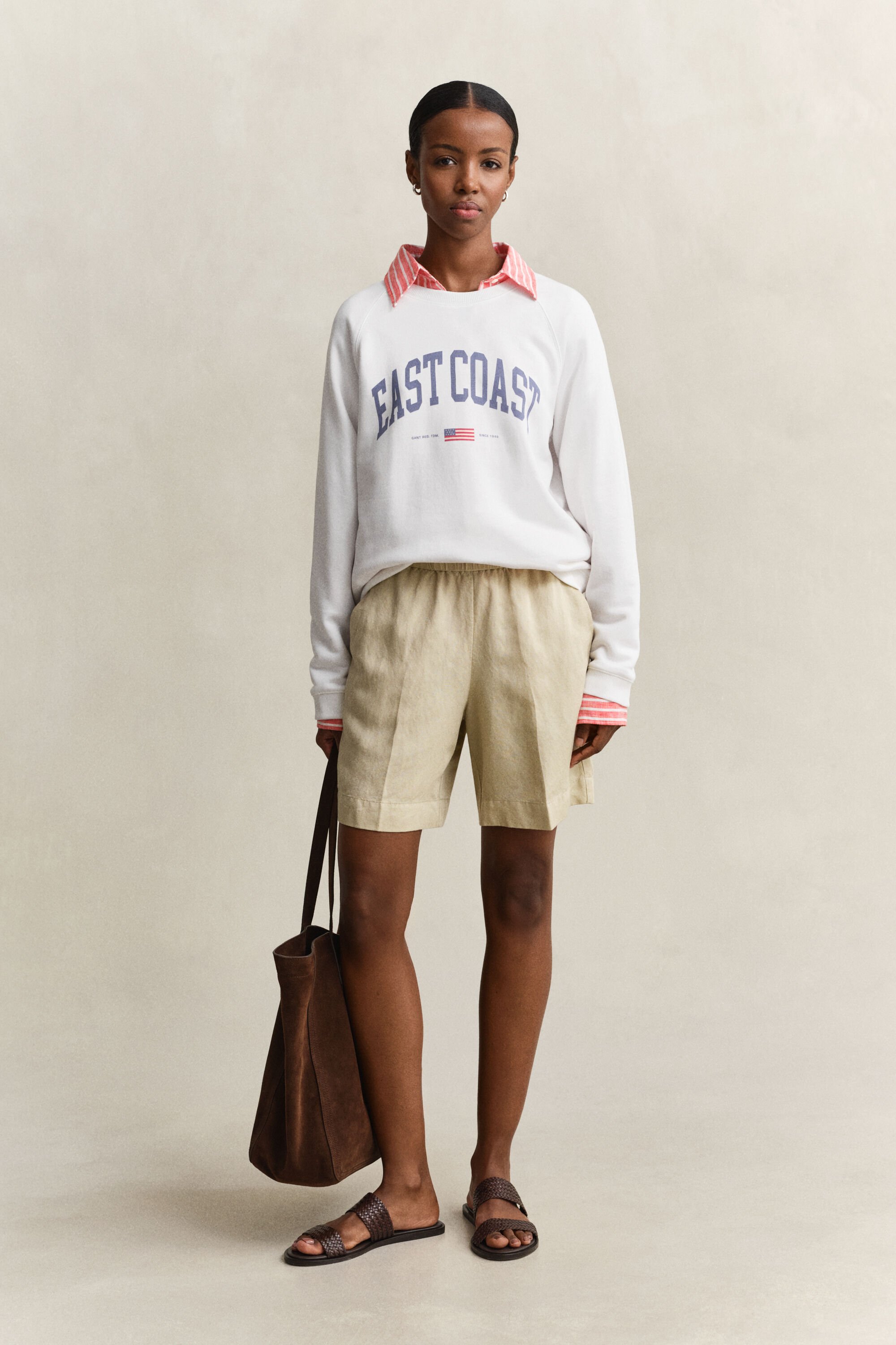 Sweatshirt med crewneck og grafisk tryk