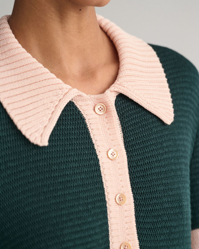 Strikket mini polo-kjole