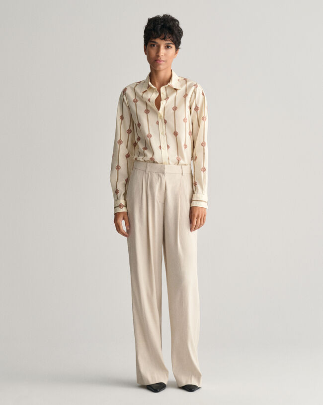 Regular fit Monogram stribet skjorte af bomuldsvoile