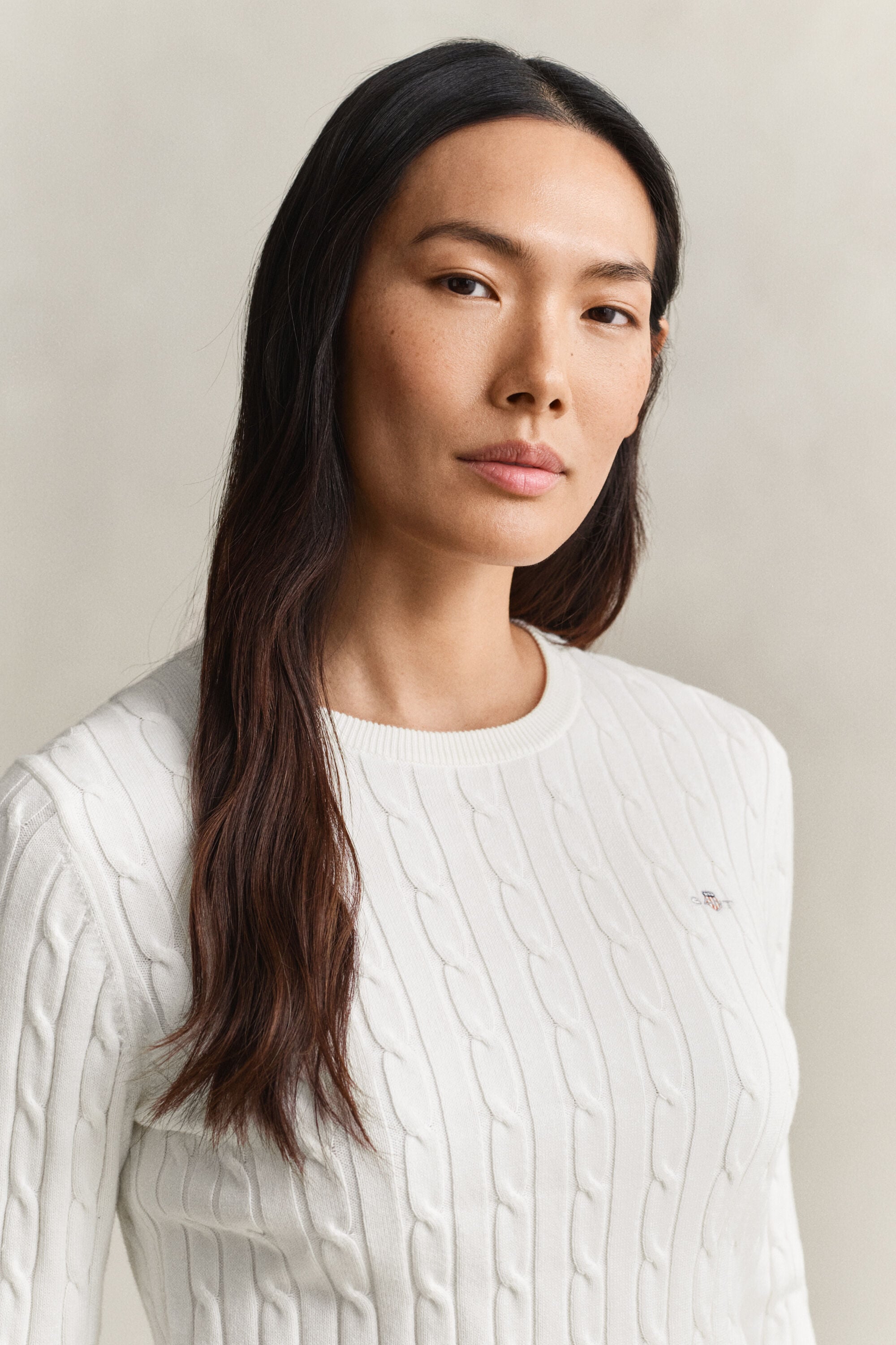 Classic sweater med kabelstrik