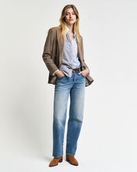 Relaxed fit skjorte med patchwork