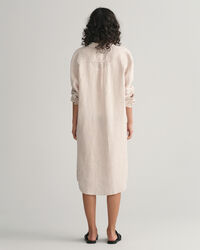 Stribet skjortekjole af hør