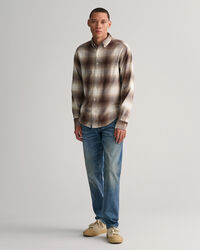 Regular fit flannelskjorte med skyggetern
