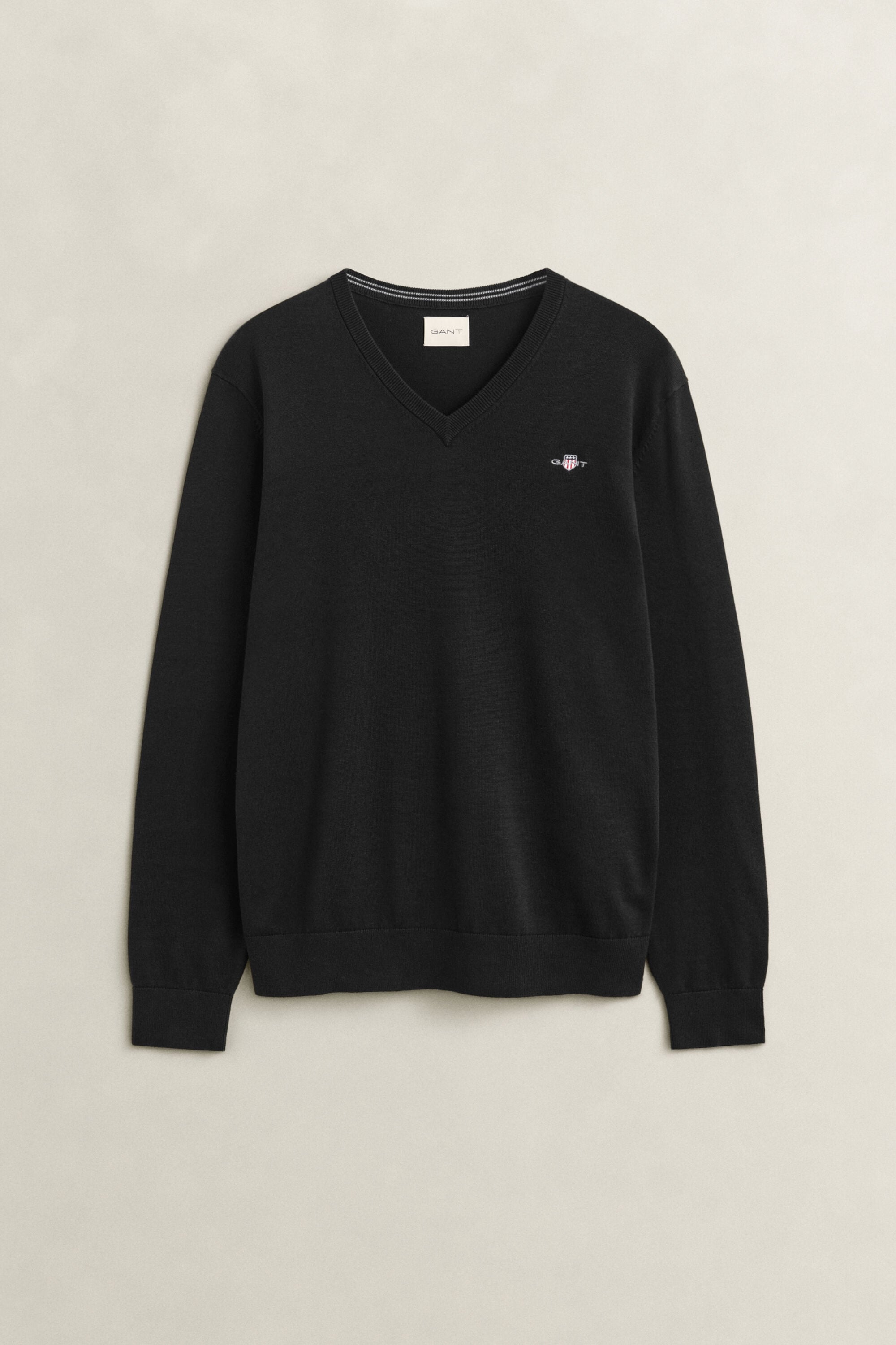 Sweater i bomuld med V-hals