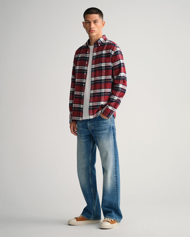 Regular fit ternet flannelskjorte