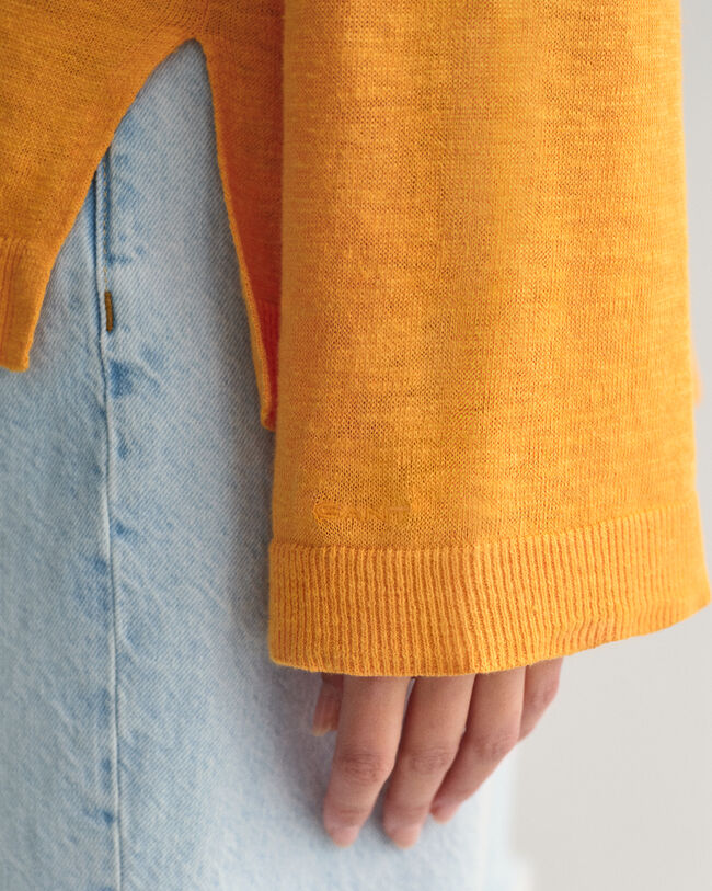 Linen Blend V-Neck Sweater