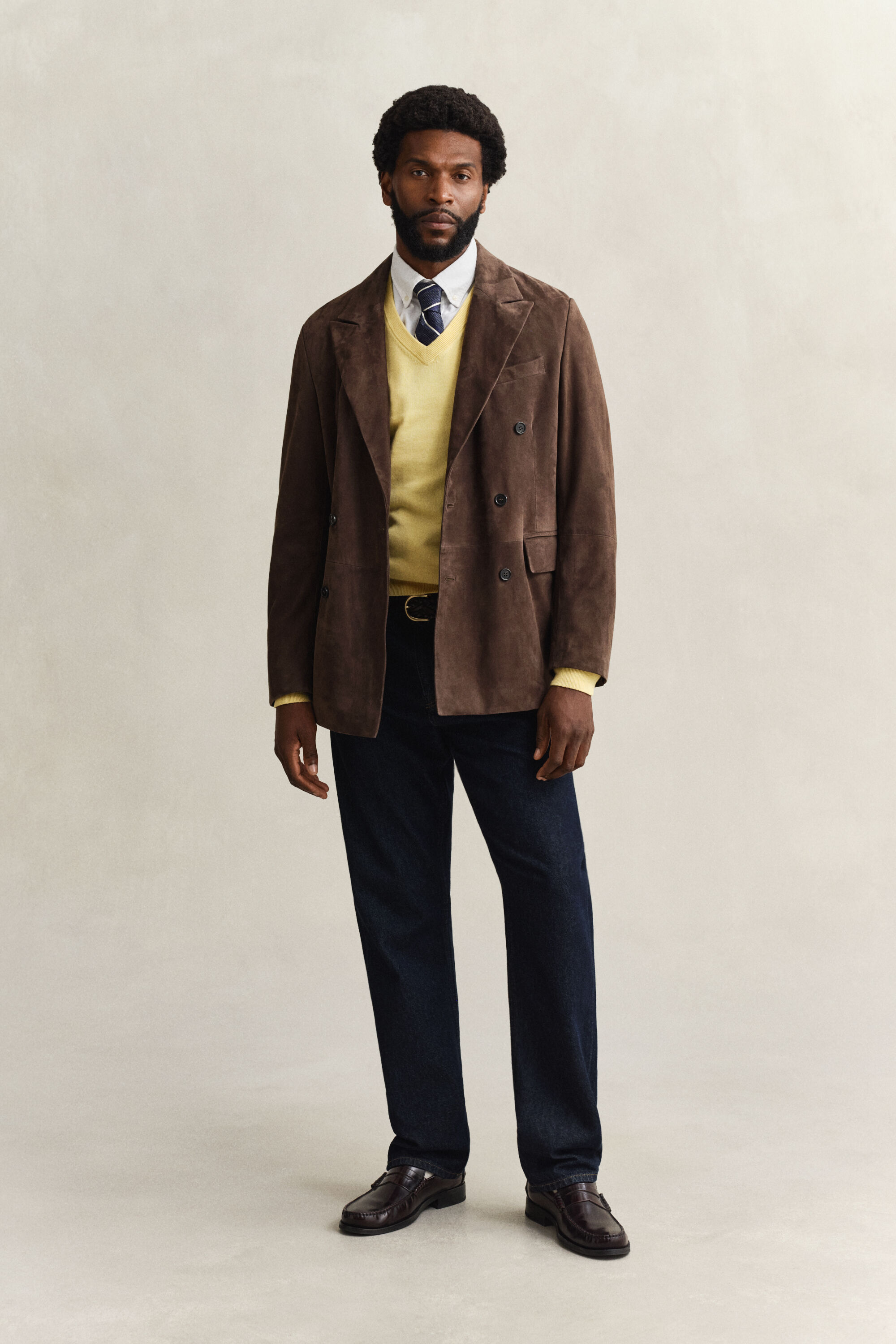 Klassiske sweater i bomuld med V-hals